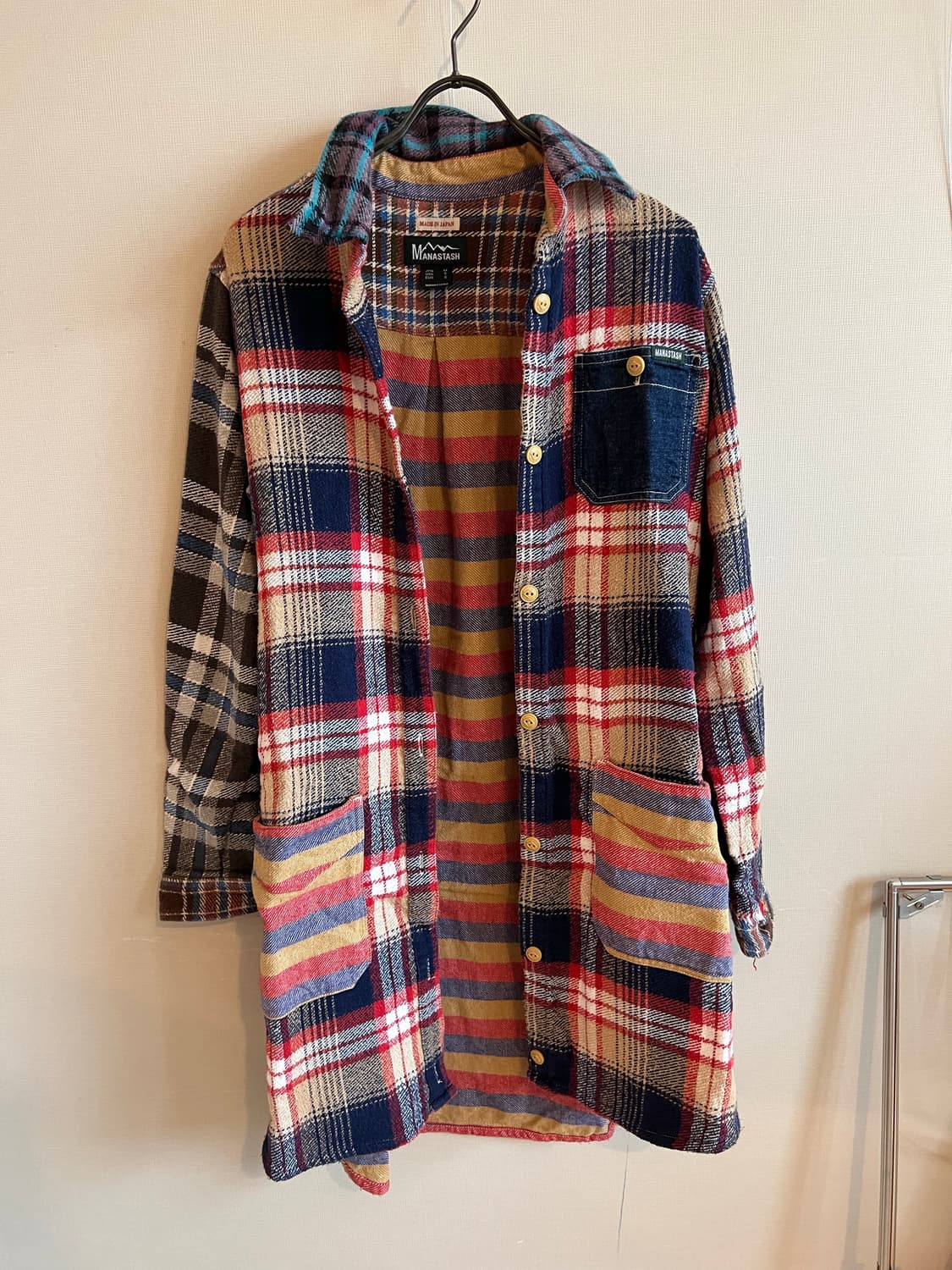 마나스타시 (MANASTASH)긴소매 체크 셔츠원피스 상품이미지1