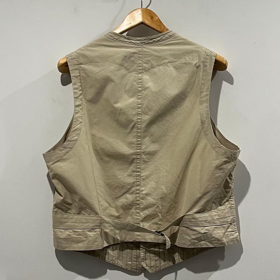  RRL 빈티지 핀스트라이프 코튼 워크 베스트 샌드 베이지 상품이미지3