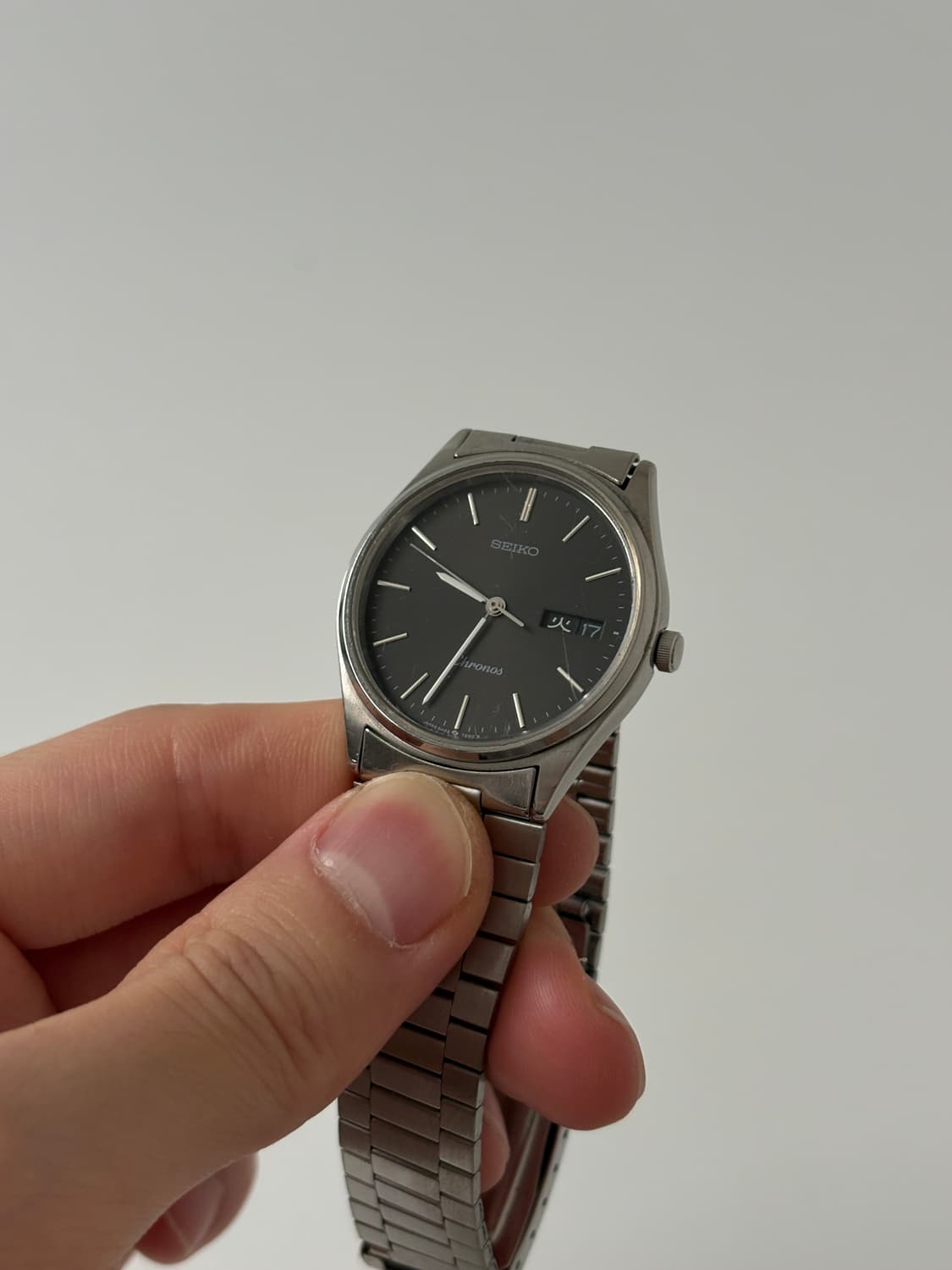 1980s Chronos Black Dial Silver Quartz 상품이미지4