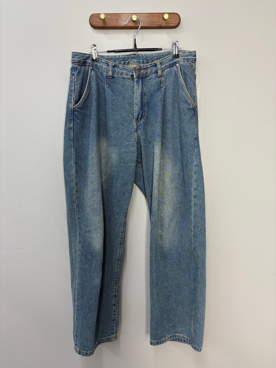 디미트리블랙 와이드 워싱 라이트인디고 데님 팬츠 A3474 상품이미지2