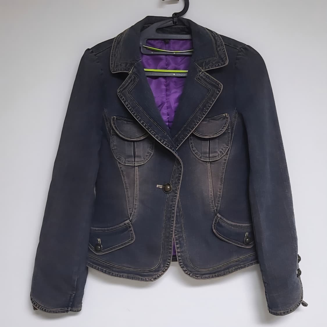 오브제 퍼프 데님 패딩자켓 상품이미지1