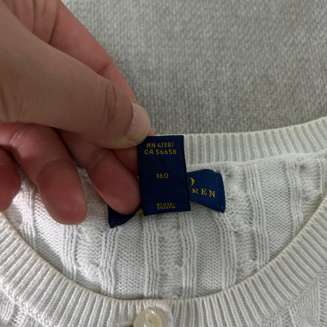 W 95 폴로랄프로렌 스몰포니 꽈배기 가디건  상품이미지4