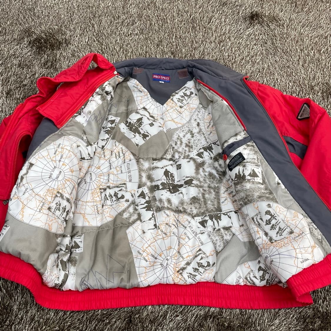 프로스펙스 PRO-SPECS 90s 레드 그레이 올드스쿨 패딩 점퍼 M 상품이미지4