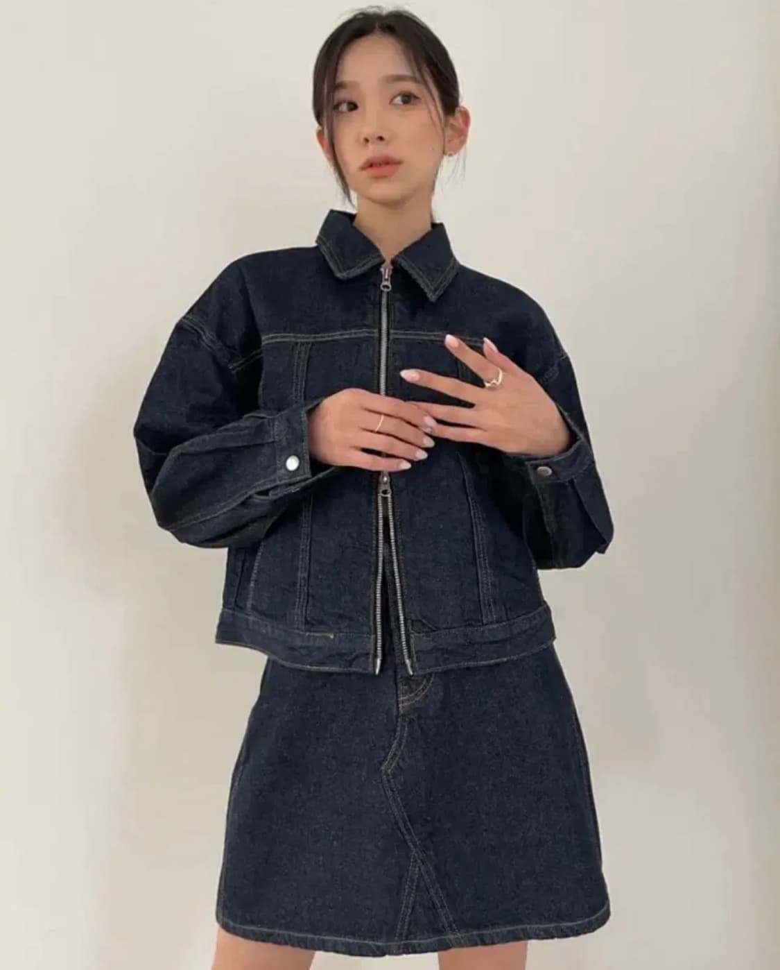 투웨이 크롭 청자켓 상품이미지3