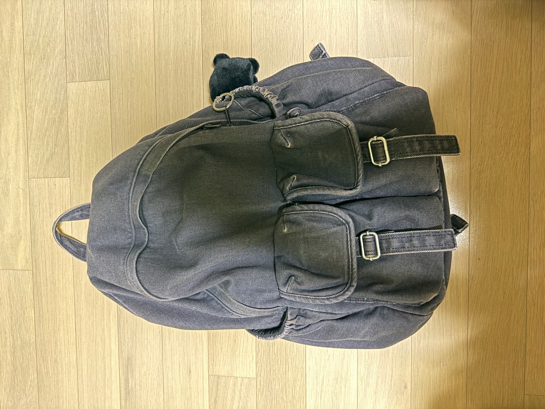 하 아카이브 빈티지 워시드 백팩 블랙 with 페플서 제품 상품이미지4