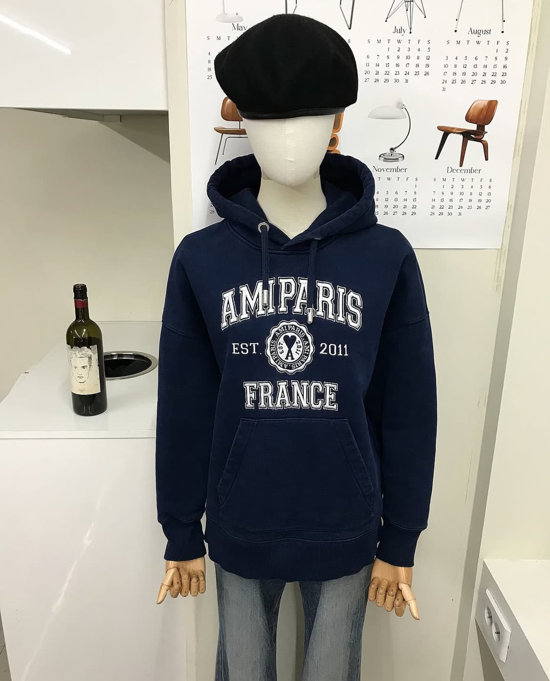 아미 프랑스 파리 후드티 노틱 블루 상품이미지6