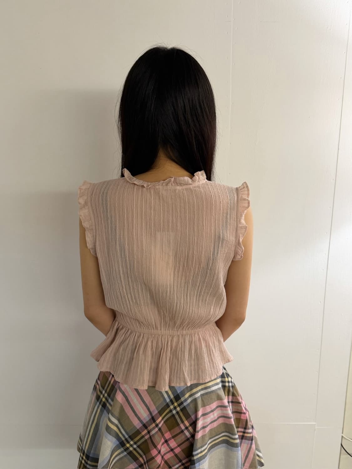 핑크 블러쉬 프릴 블라우스 상품이미지6