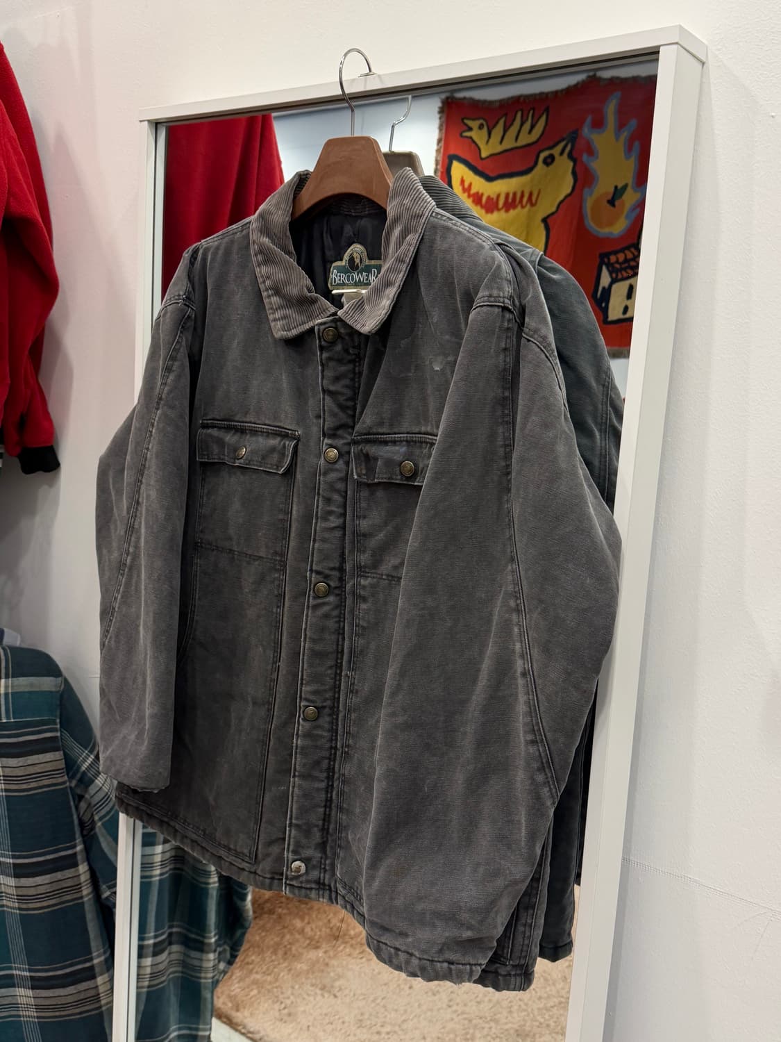 90s Bercowear 덕 캔버스 페이딩 초어 워크 자켓 (USA) 상품이미지1