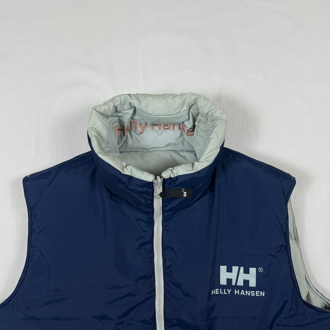 90‘s 헬리한센 hh 빅로고 리버시블 다운 패딩 조끼 상품이미지3