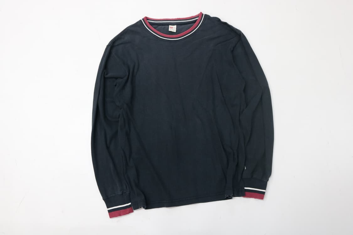 Hanes 헤인즈 빈티지 넥라인 스트라이프 네이비 롱슬리브 (M) 상품이미지2