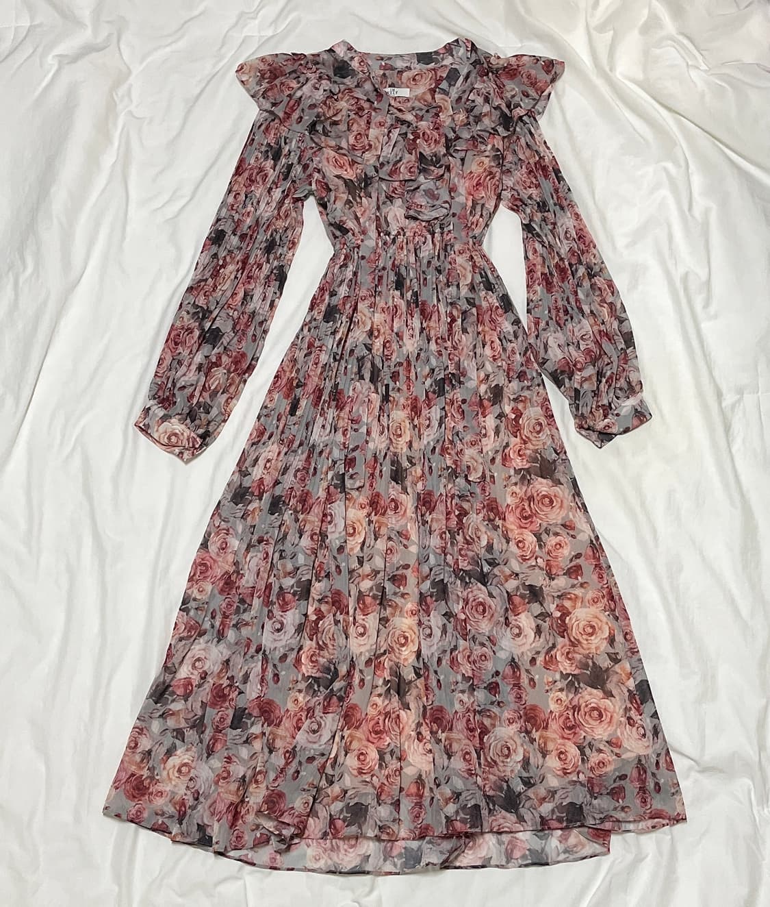 새상품+중고 ) 임블리 로즈플리츠 롱원피스 상품이미지5