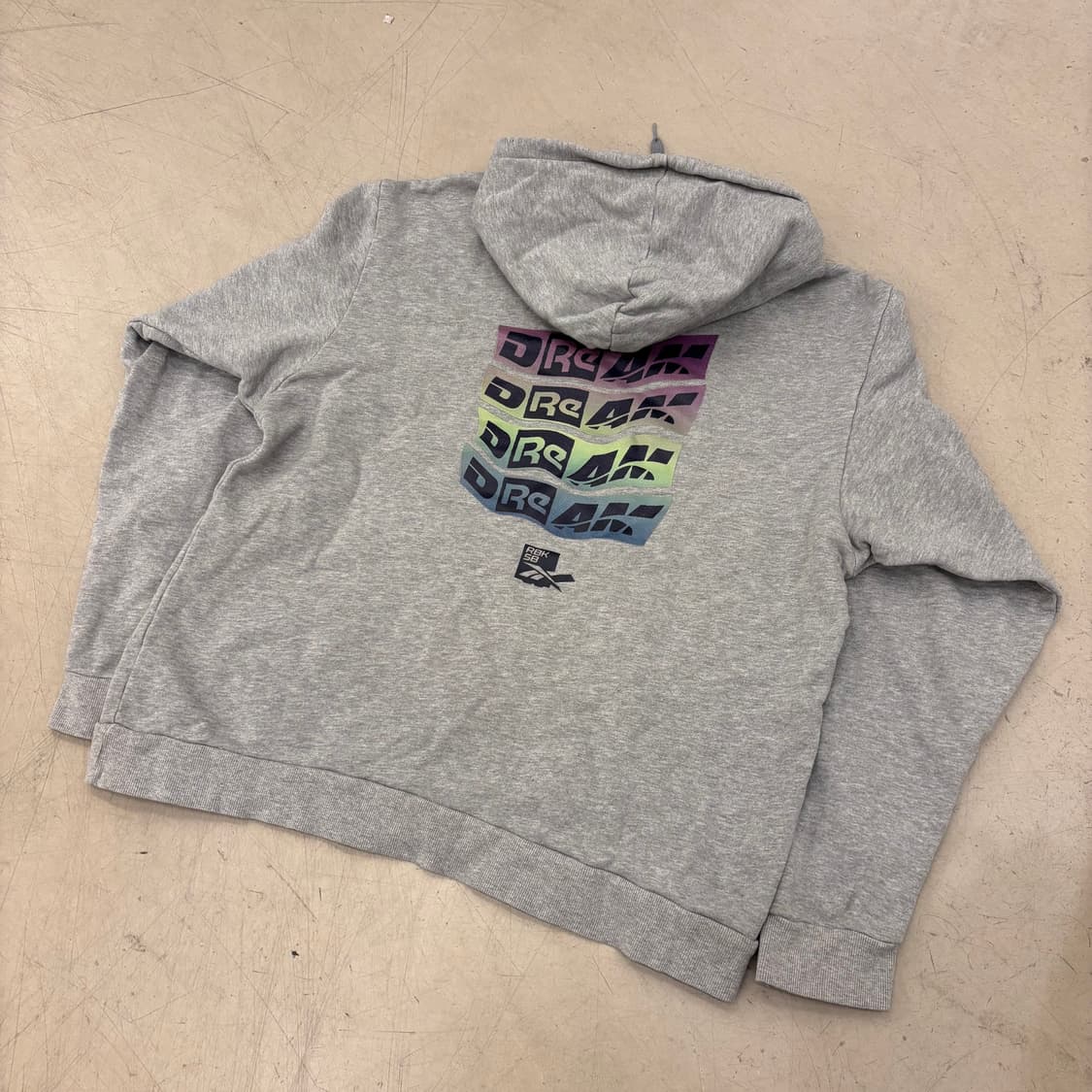 리복 빅로고 그레이 후드티 상품이미지3