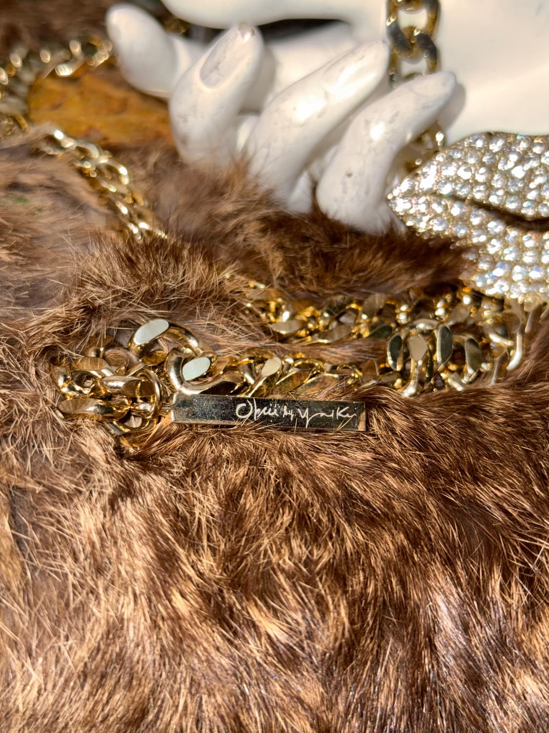 OBZEE gold cubic lip chain belt  상품이미지3