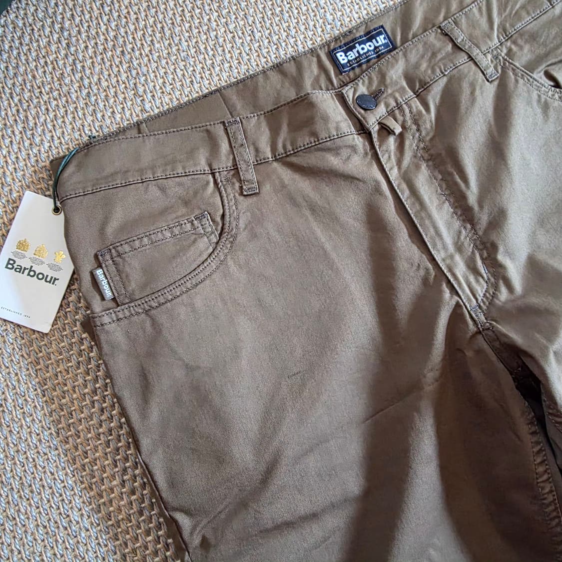 Barbour 바버 스페니시 초경량 폽플린 최상급 코튼 치노 카키 팬츠 상품이미지5