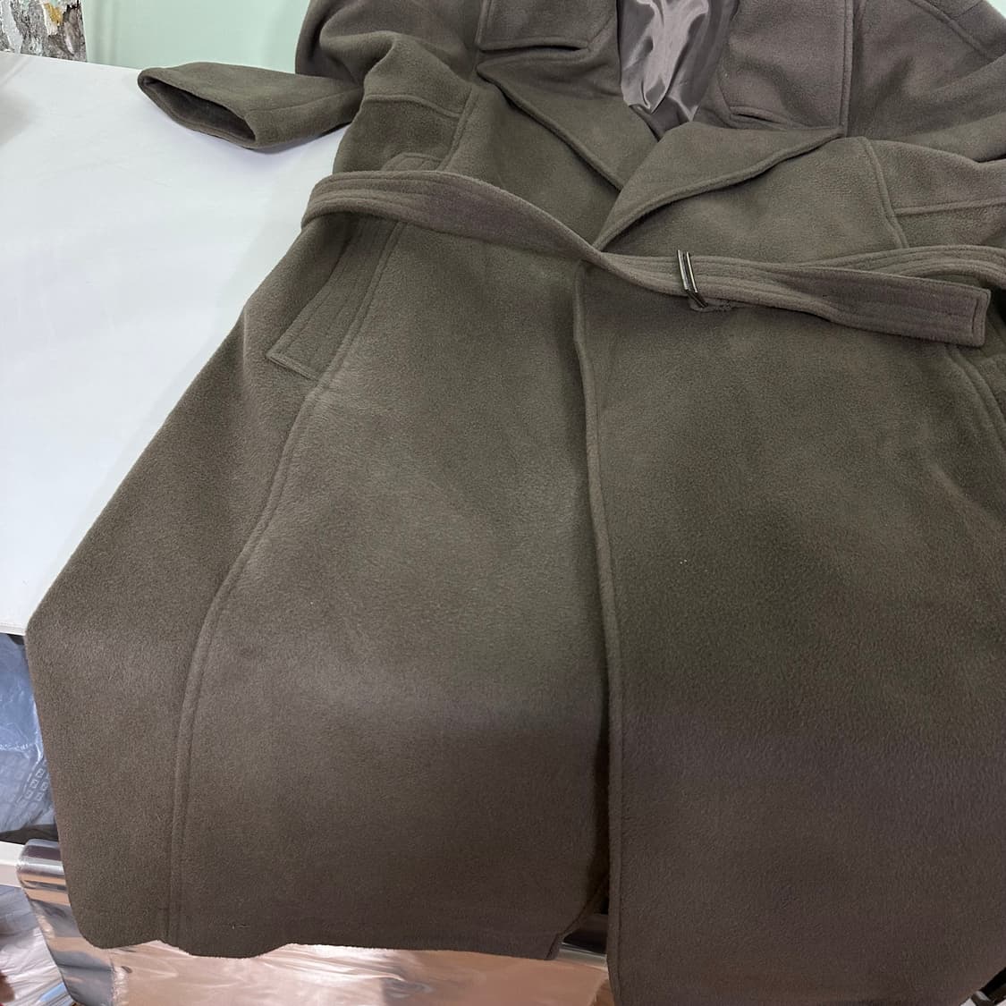 XL 105 일꼬르소 루즈오버핏 캐시미어혼방 로브 롱 발마칸코트 상품이미지4