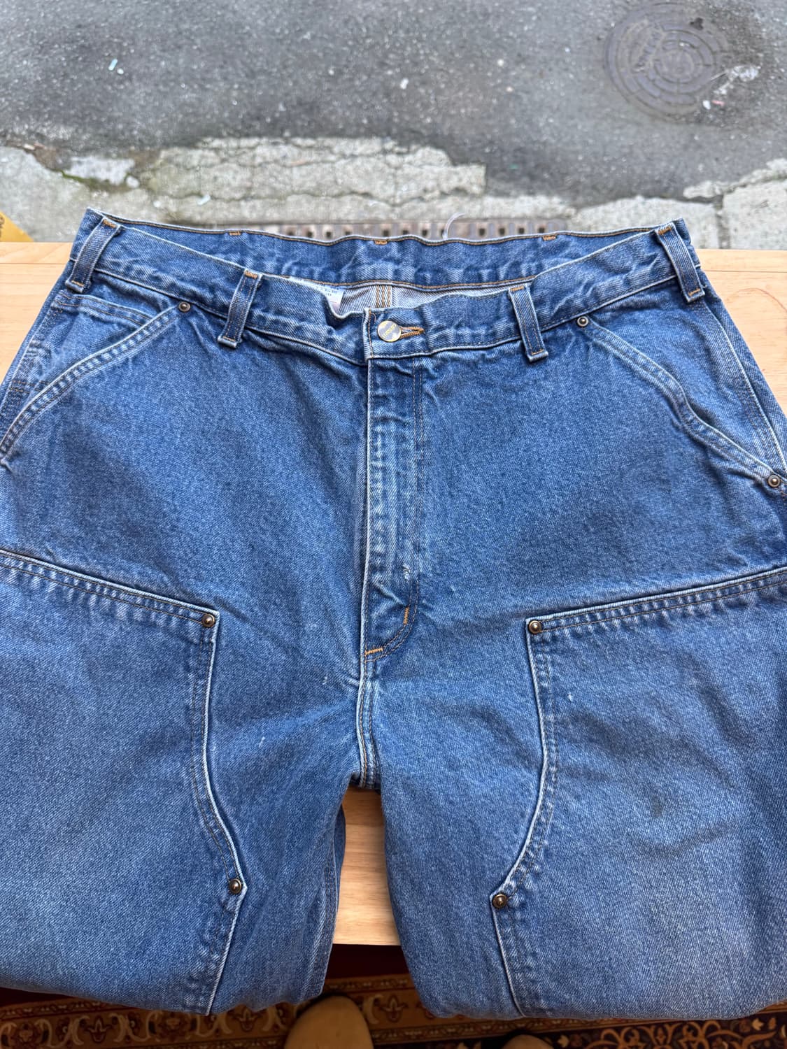 칼하트 더블니 팬츠 B73 38 X 32 워싱 상품이미지1