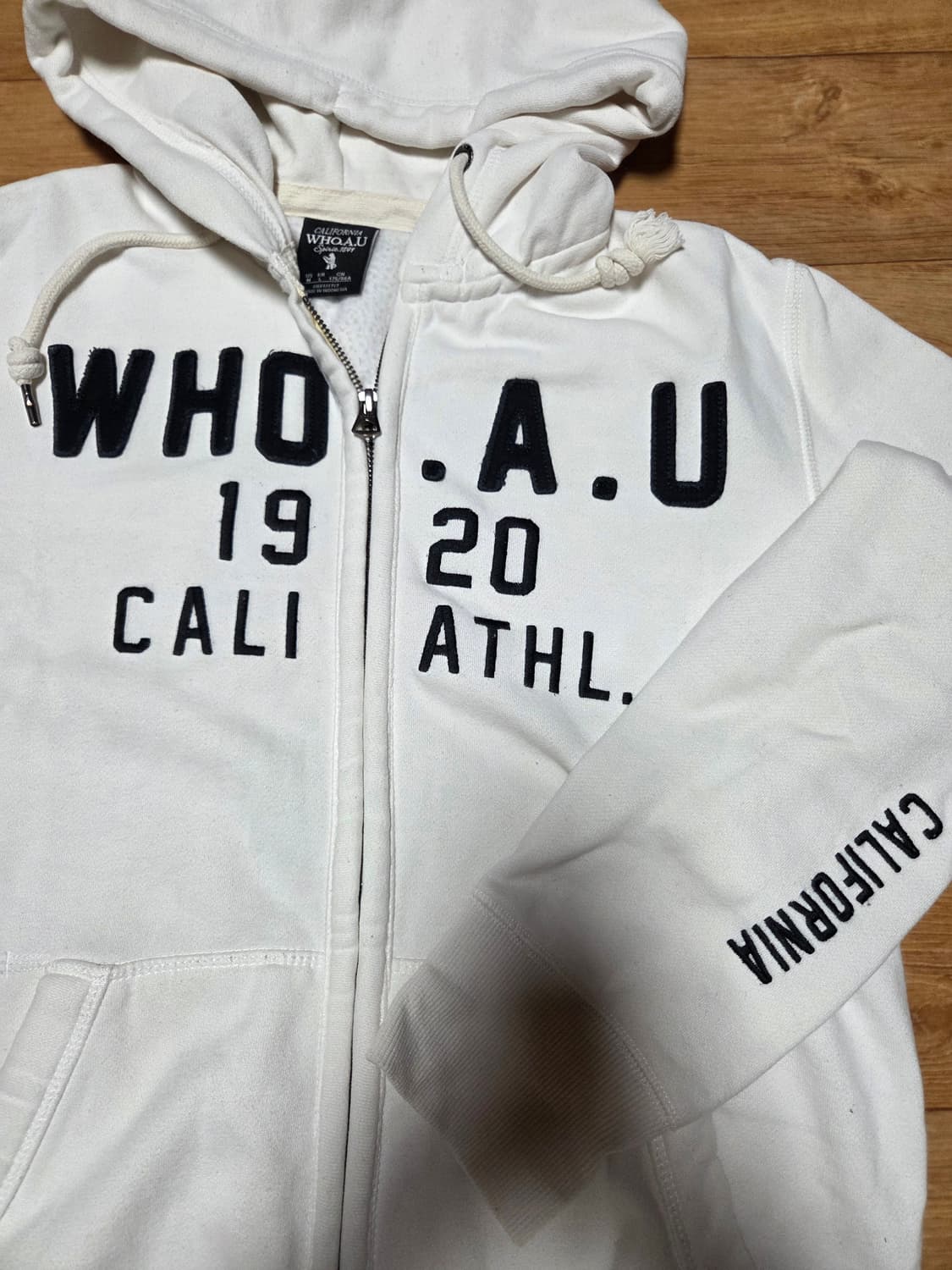 후아유 화이트후드집업 상품이미지2