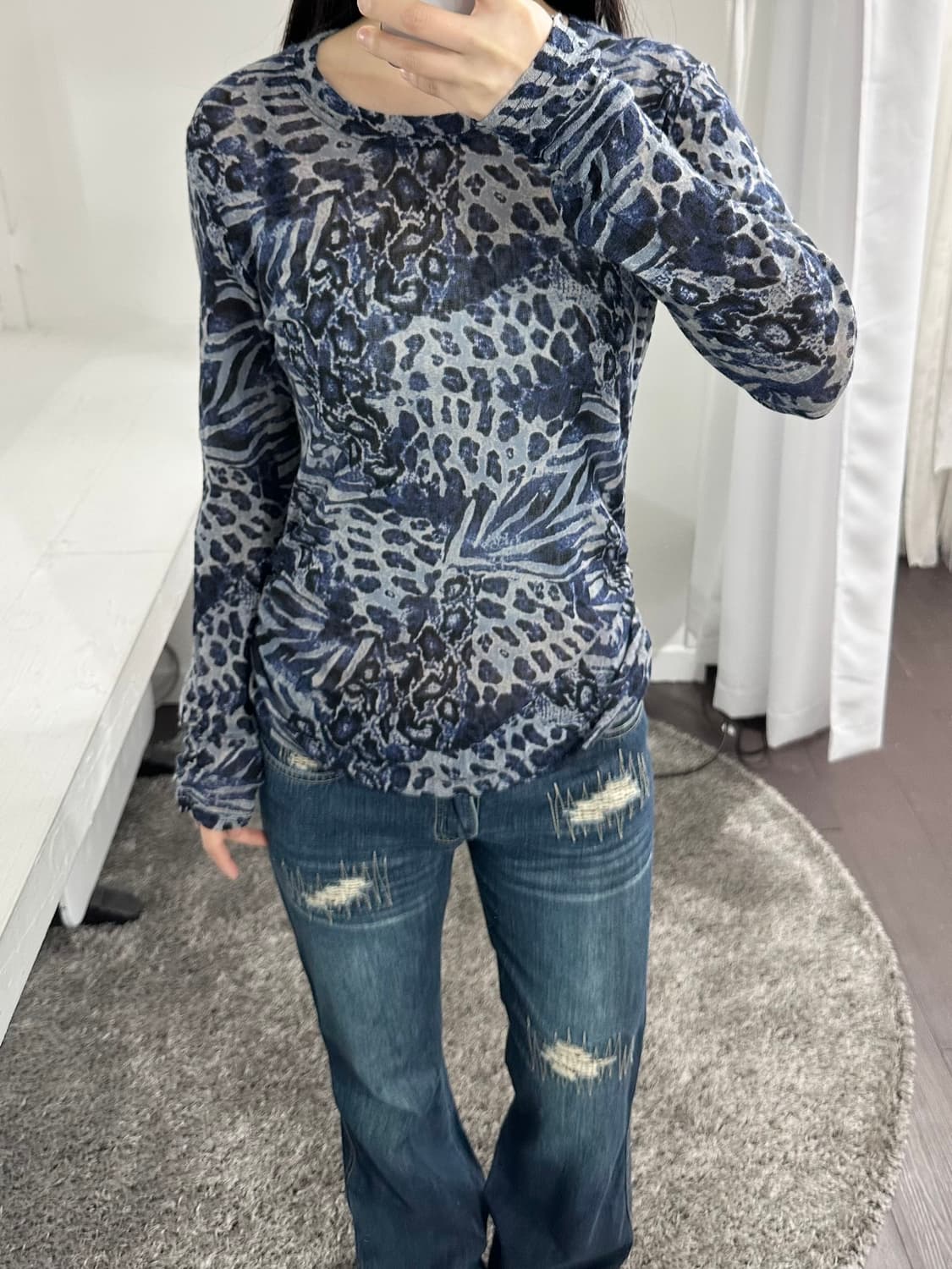 lounie leopard detail denim pants 상품이미지4