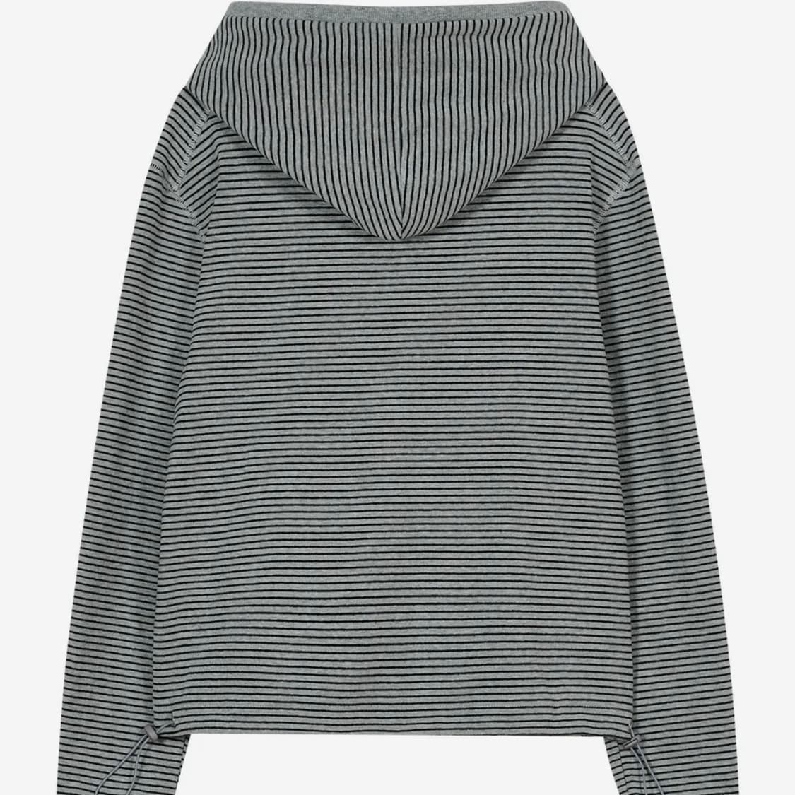 Striped Pocket Zip Hoodie [Gray] 상품이미지3