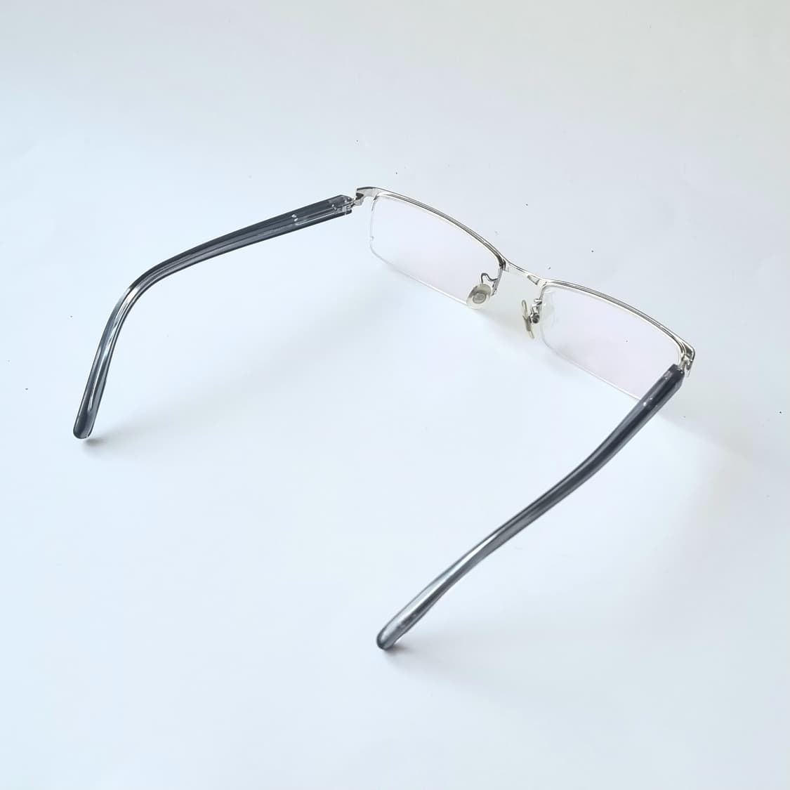 데드스탁  빈티지 긱시크 반무테 실버 안경테 1638 상품이미지6