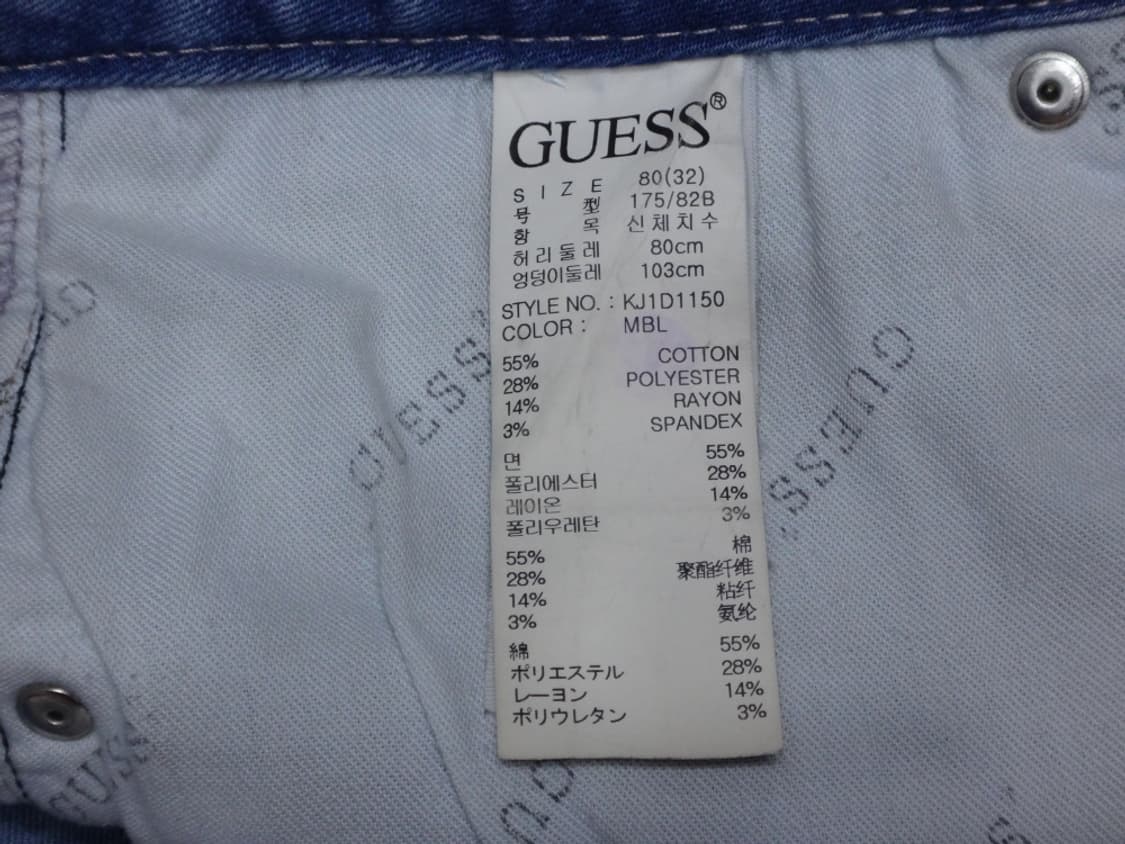 (32인치) GUESS 게스 남성 하절기 데님 팬츠 상품이미지9