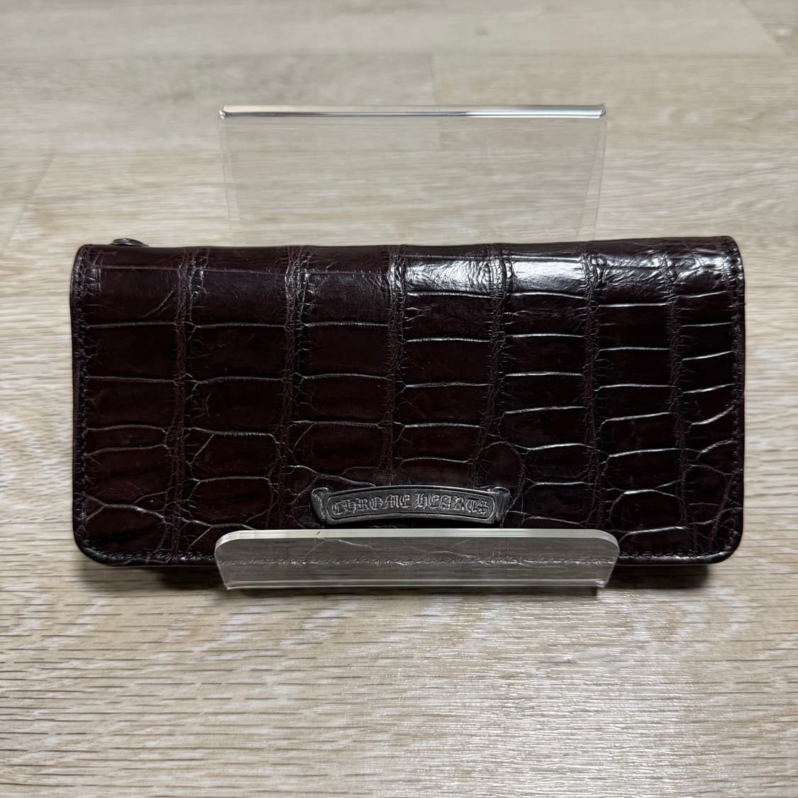 [정품/OS] 크롬하츠 악어가죽 장지갑 다크 브라운 상품이미지1