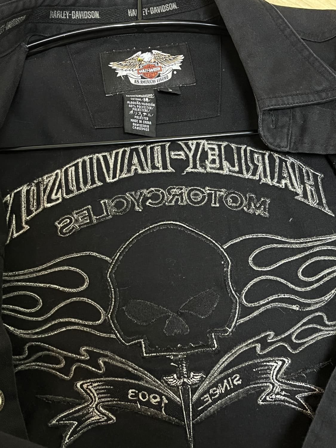 Harely davidson skull black shirt 상품이미지5