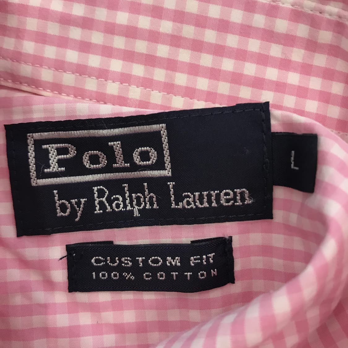 폴로 랄프로렌 커스텀핏 깅엄체크셔츠 분홍 [L] 상품이미지5