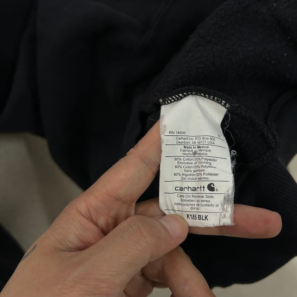 (M) 칼하트 블랙 k185 후드집업 자켓  상품이미지8