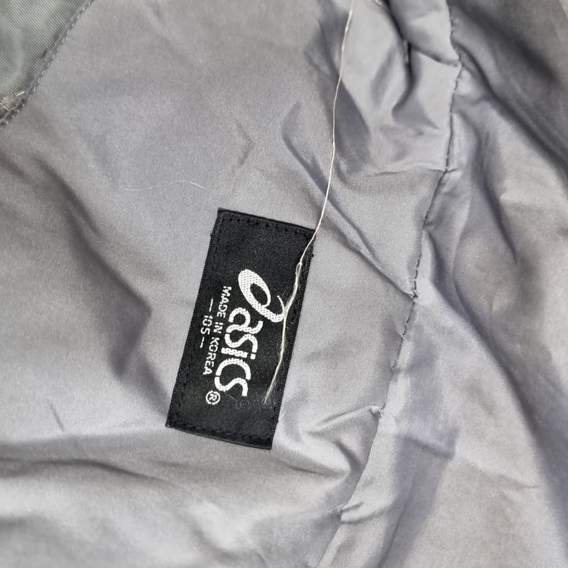 80s 한국제 아식스 바람막이 후드 자켓 그레이(105) 상품이미지7