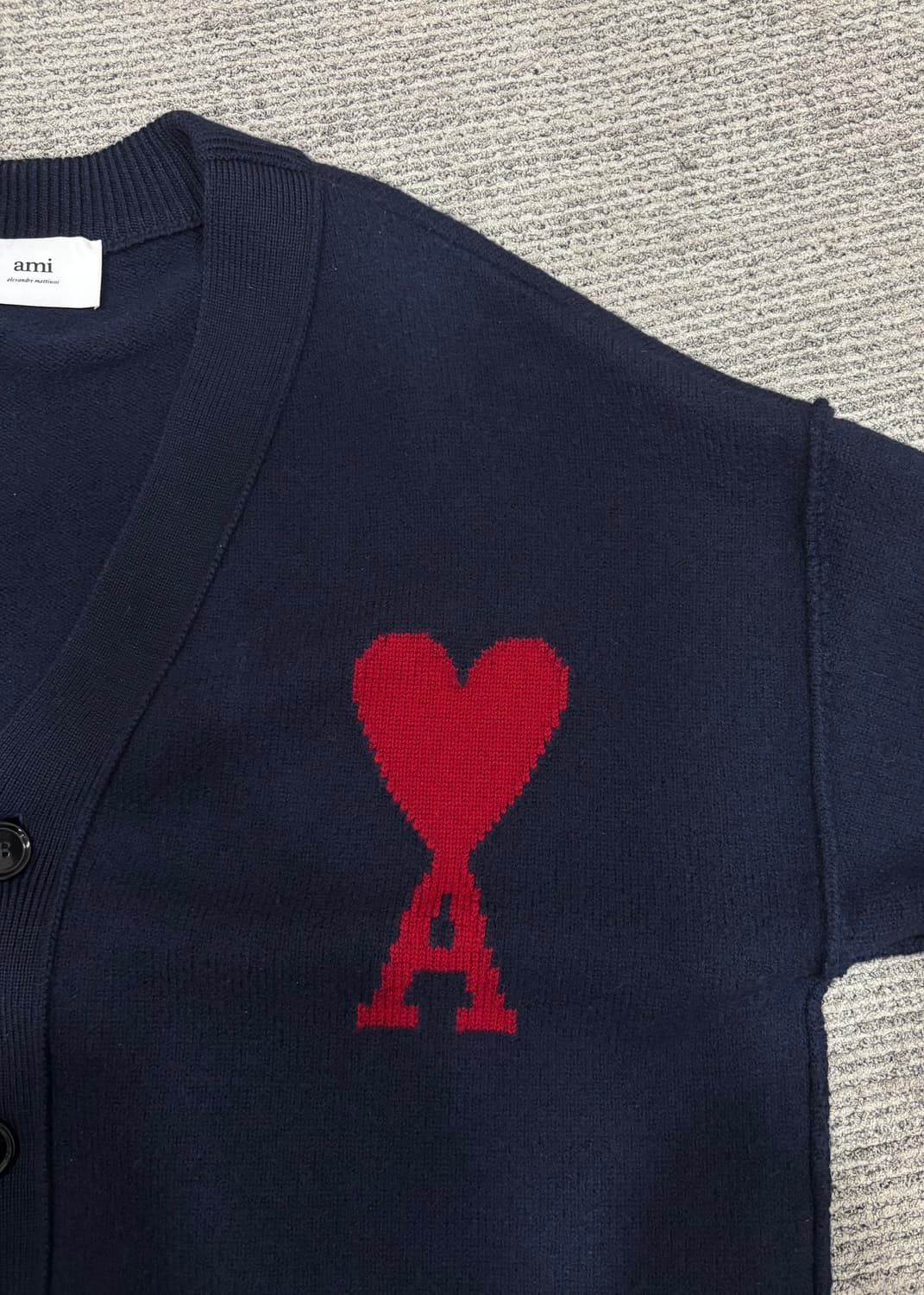 아미 빅 하트 로고 가디건 네이비 XL 상품이미지3