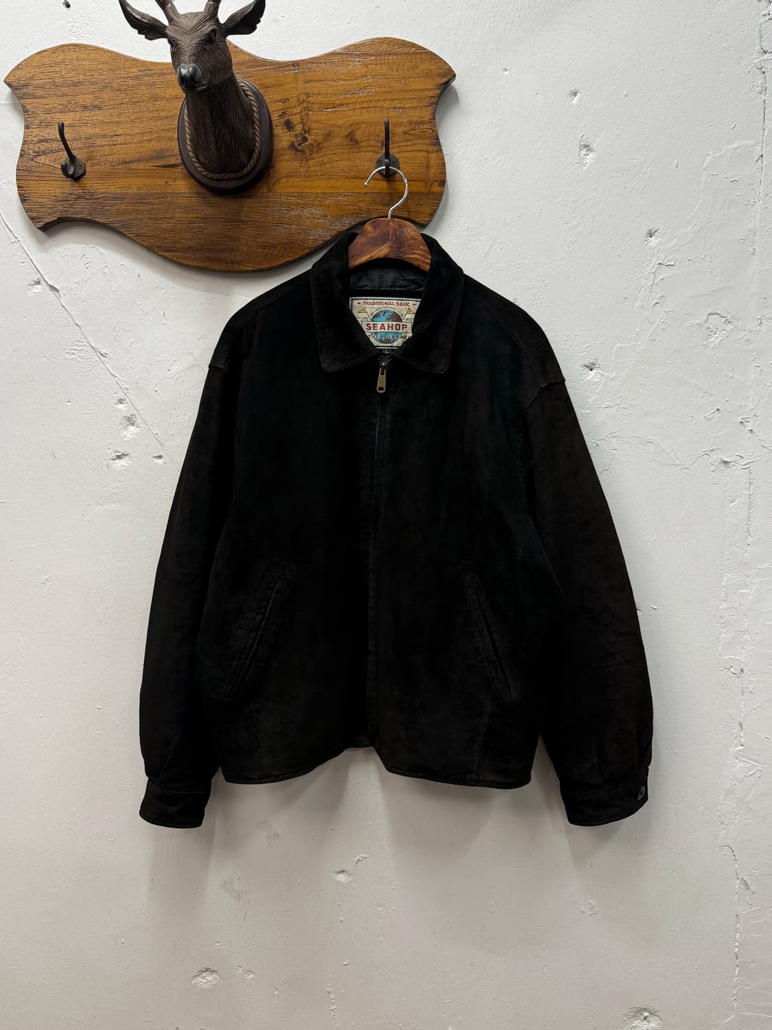 L) 90s SEAHOP Leather Bomber Jacket 상품이미지2