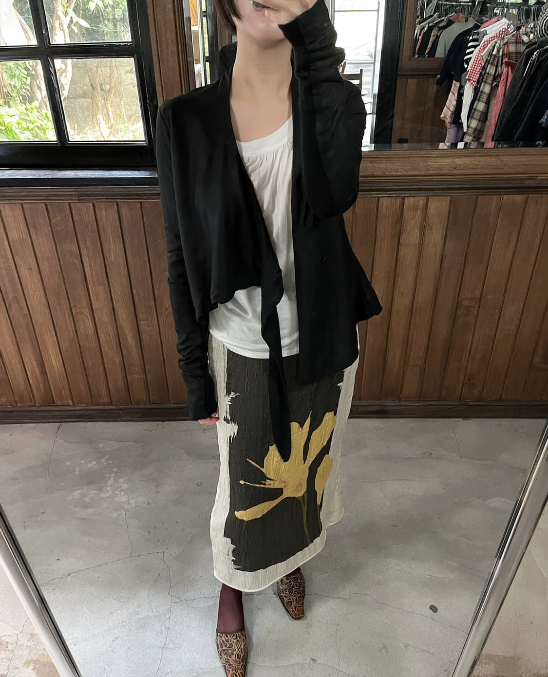 RICK OWENS leather wrap jacket black 상품이미지2