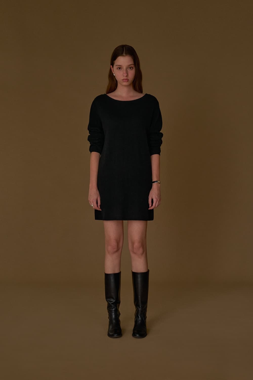 샵엠 Shop M 블랙 캐시미어 니트 원피스 FREE 상품이미지1