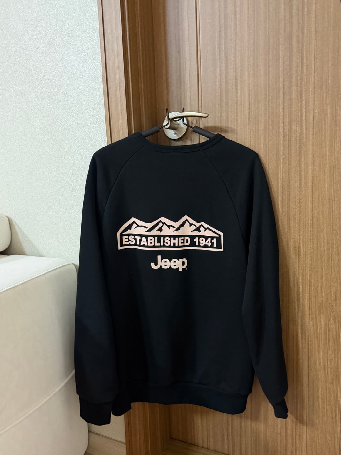 Jeep 오버핏 맨투맨 블랙 S 상품이미지2