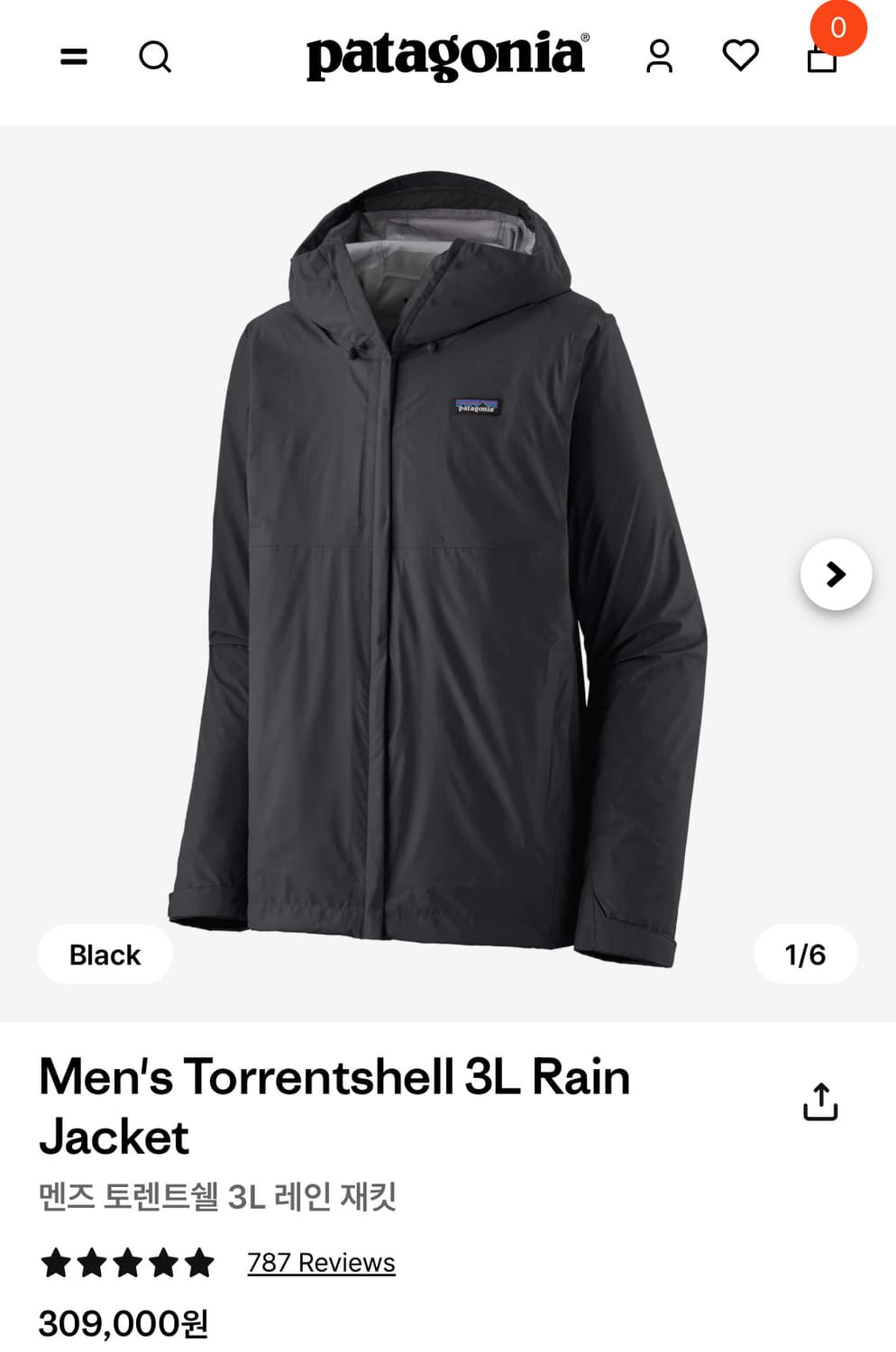 [L] 파타고니아 토렌쉘 3L 블랙 상품이미지6