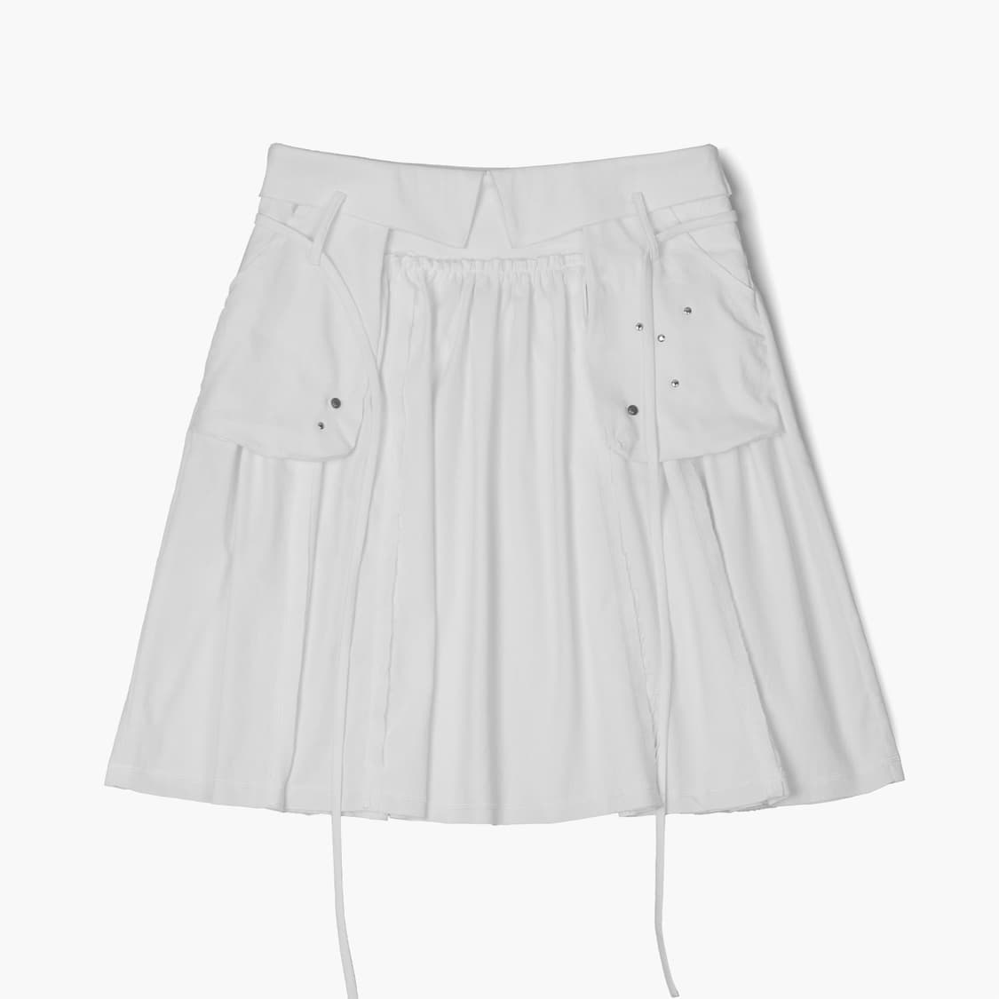 러프넥 아웃포켓 플리츠 스커트 상품이미지2