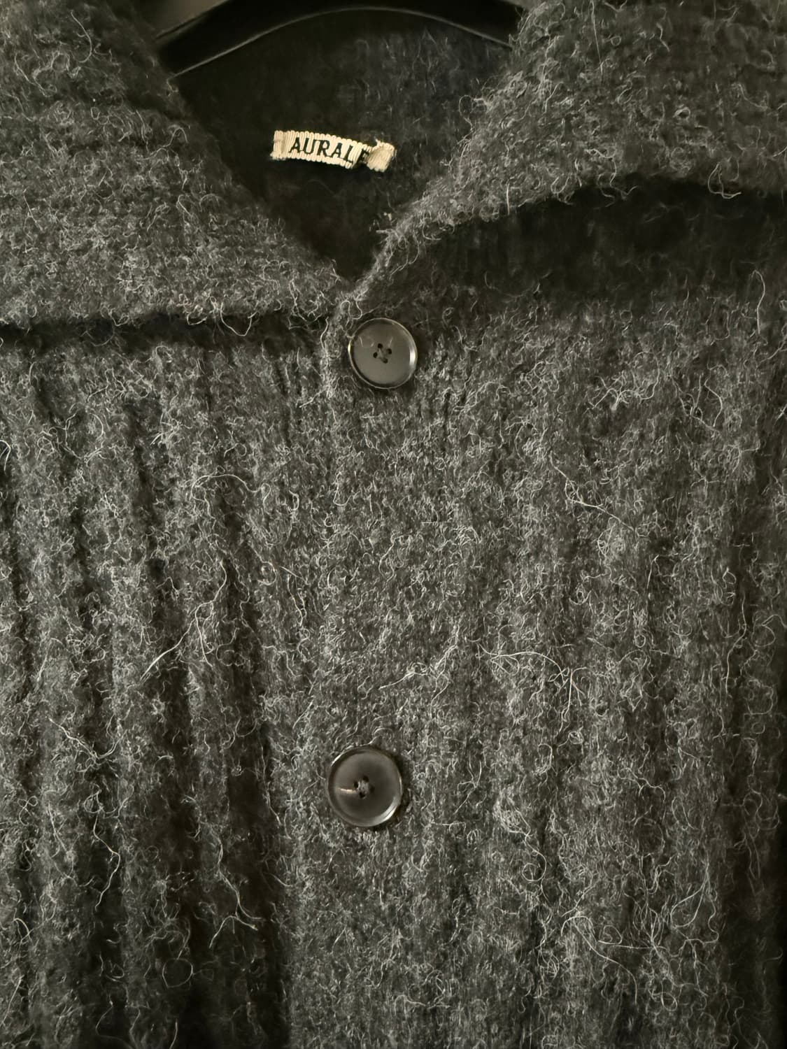 [5] 오라리 알파카 베이비 립 가디건 그레이 상품이미지3