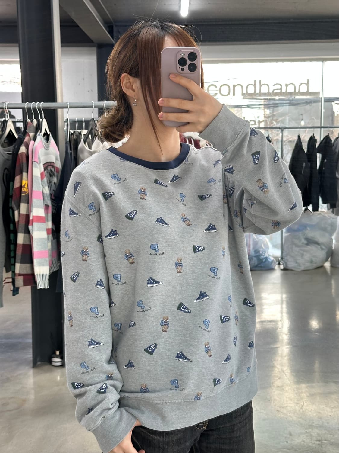 폴로랄프로렌 베어 그레이헤더 스웻맨투맨 상품이미지1