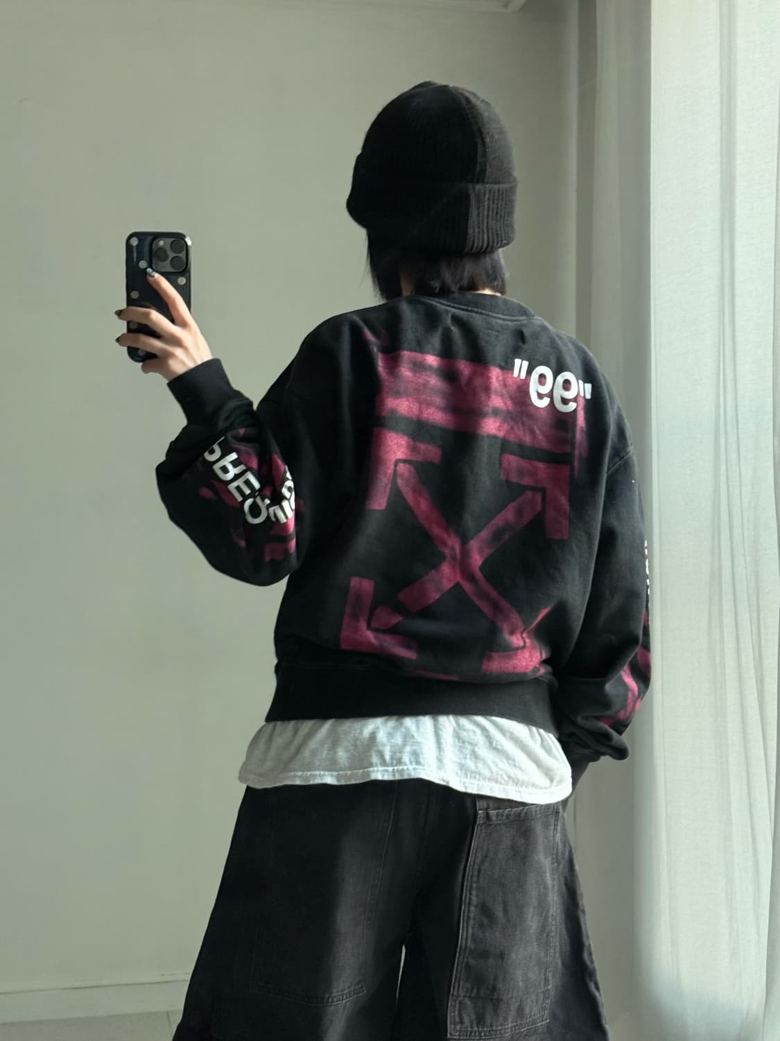 19ss 오프화이트 스탠실 애로우 맨투맨 상품이미지2