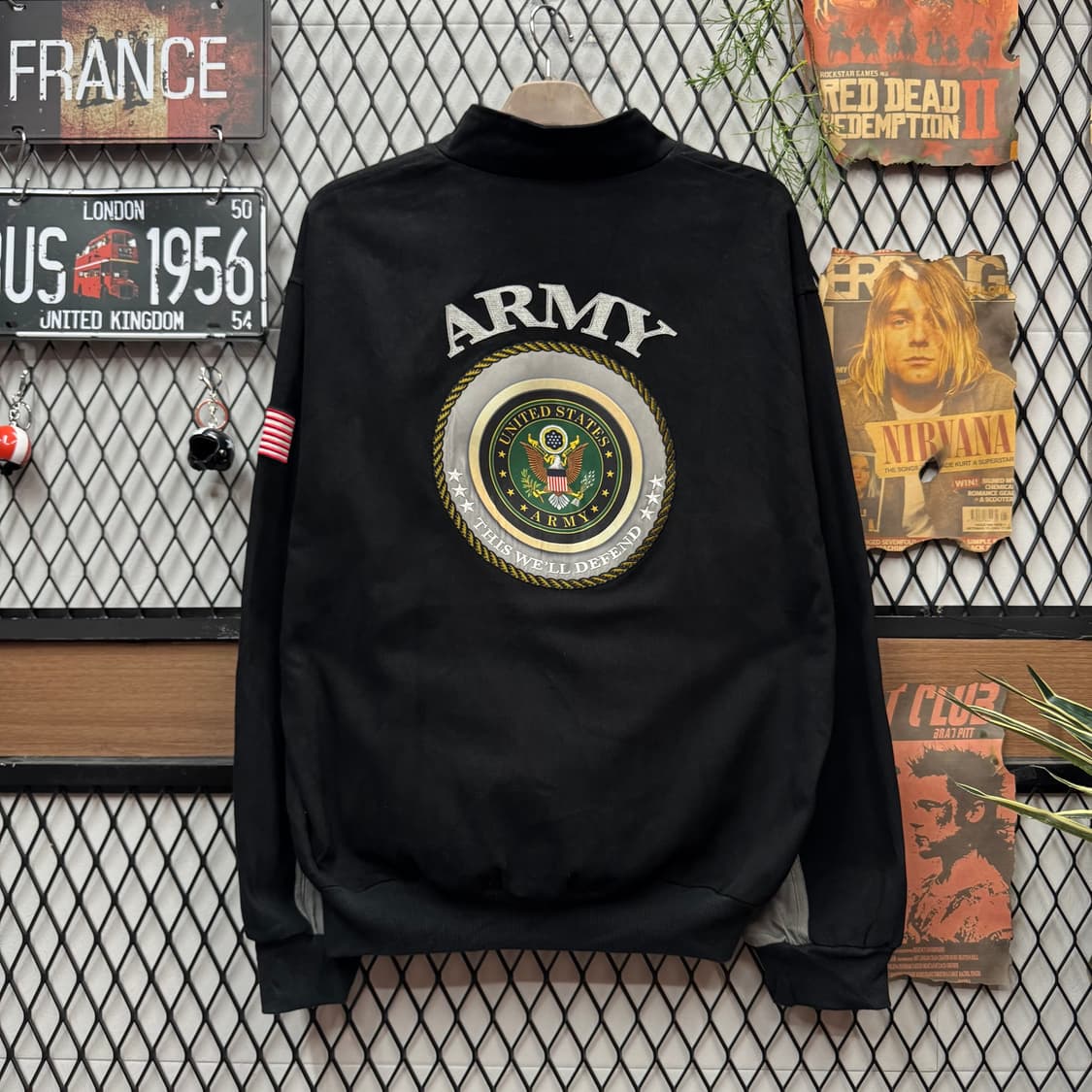 U.S. ARMY 미군 엠블럼 후면 자수 집업 자켓 블랙 상품이미지2