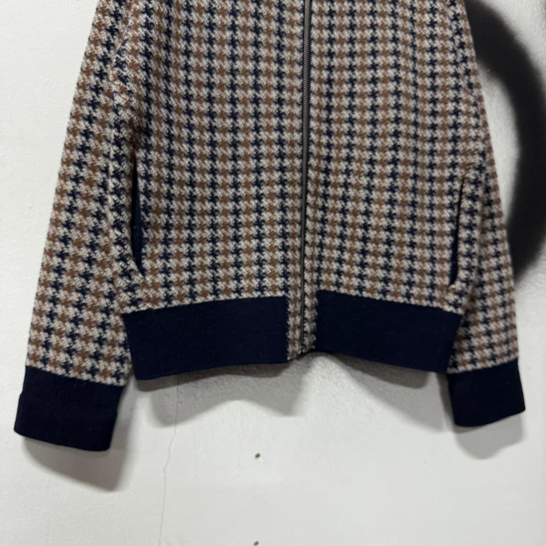 빈폴 하운드투스 체크 울 95% 니트 집업 자켓 상품이미지4