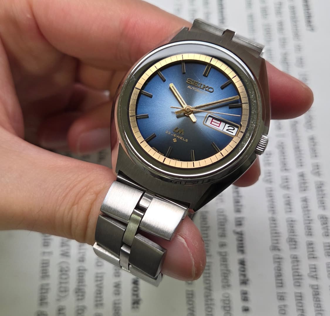 레어] 빈티지 세이코 LM로드매틱 순정 블루그라데이션 한자 데이데이트 상품이미지4