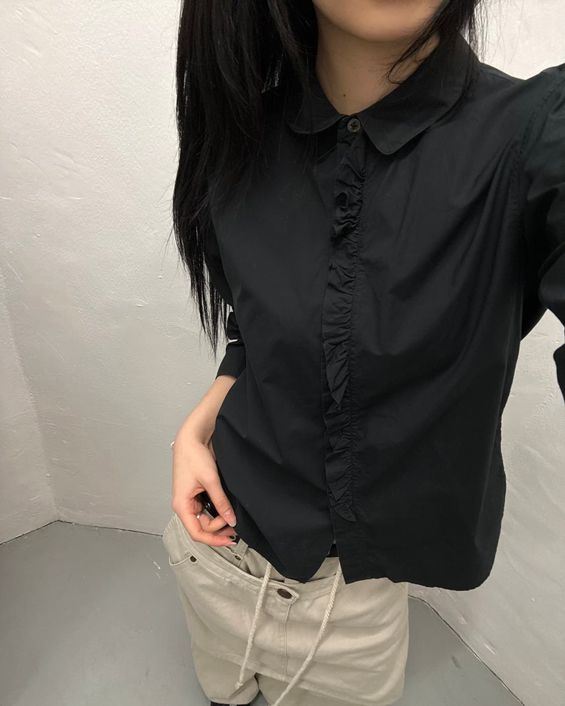 마가렛호웰 MARGARET HOWELL Ruffle Blouse 상품이미지1