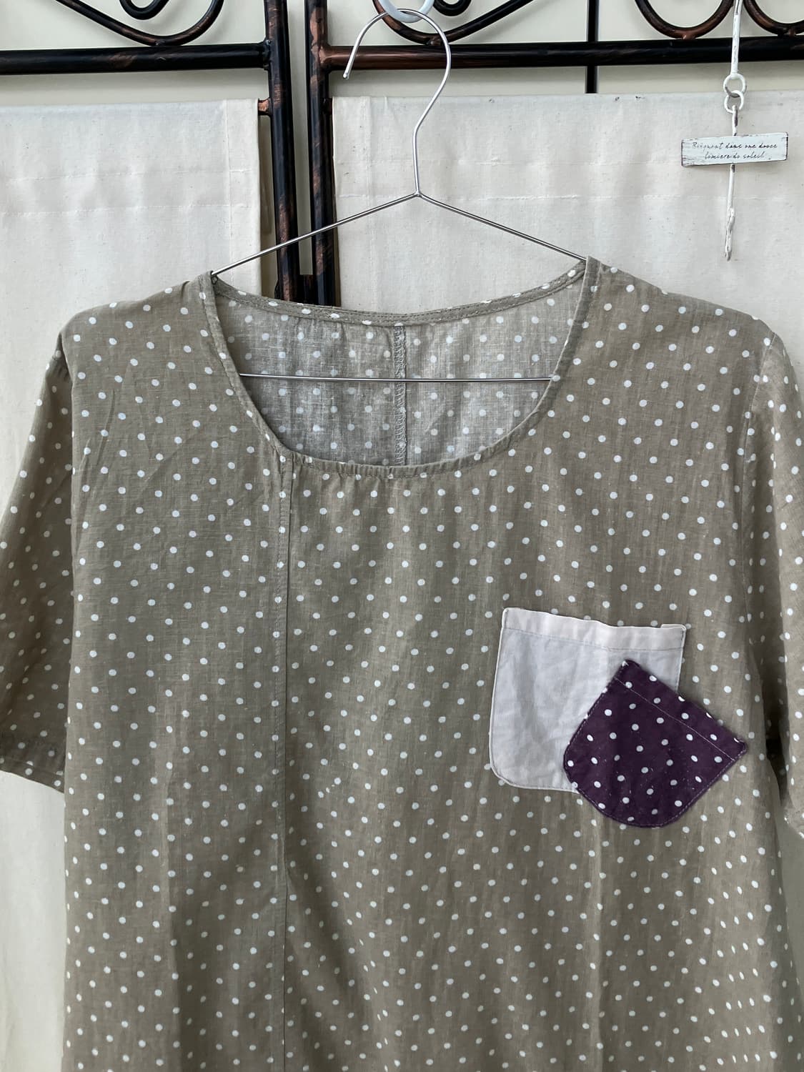  hagumi mori dot patchwork half t-shirt 상품이미지7