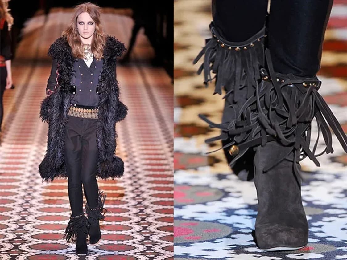 [38.5] 구찌 FW08 바부쉬카 스웨이드 프린지 앵클 부츠 상품이미지3