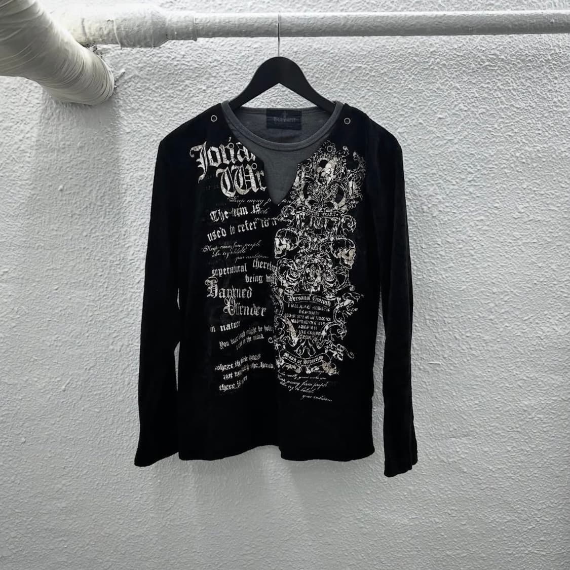 Beaumere skull printing velvet sleeve 상품이미지3