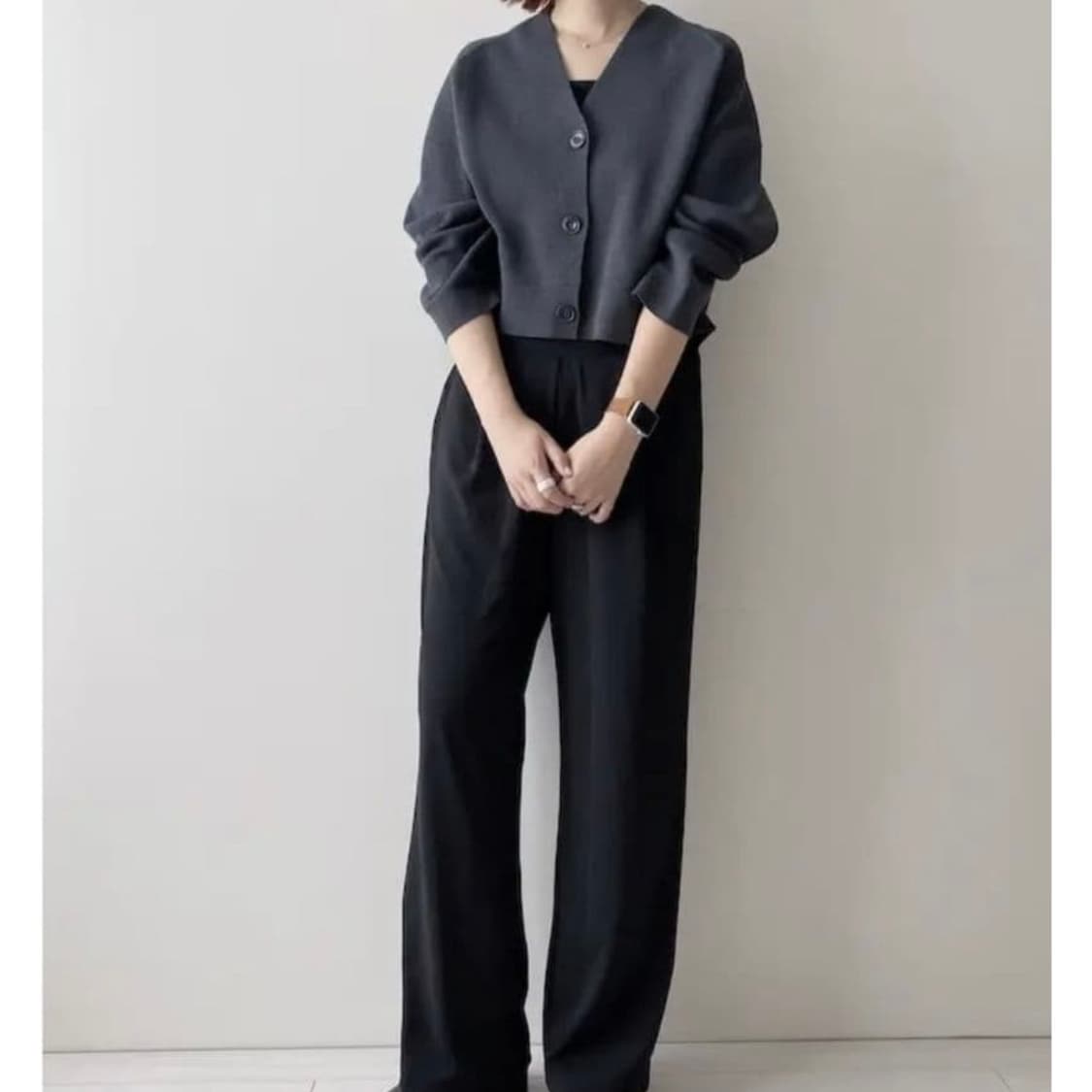[L] Uniqlo 유니클로 U 크롭 메리노 블렌드 브이넥 가디건 상품이미지4