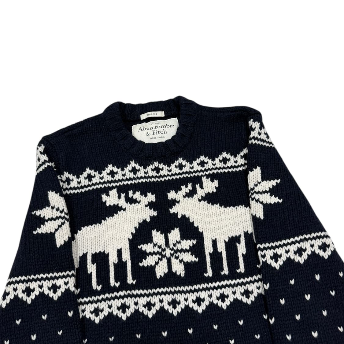 아베크롬비 빈티지 Y2K 코위찬 노르딕 니트 네이비 S 상품이미지2