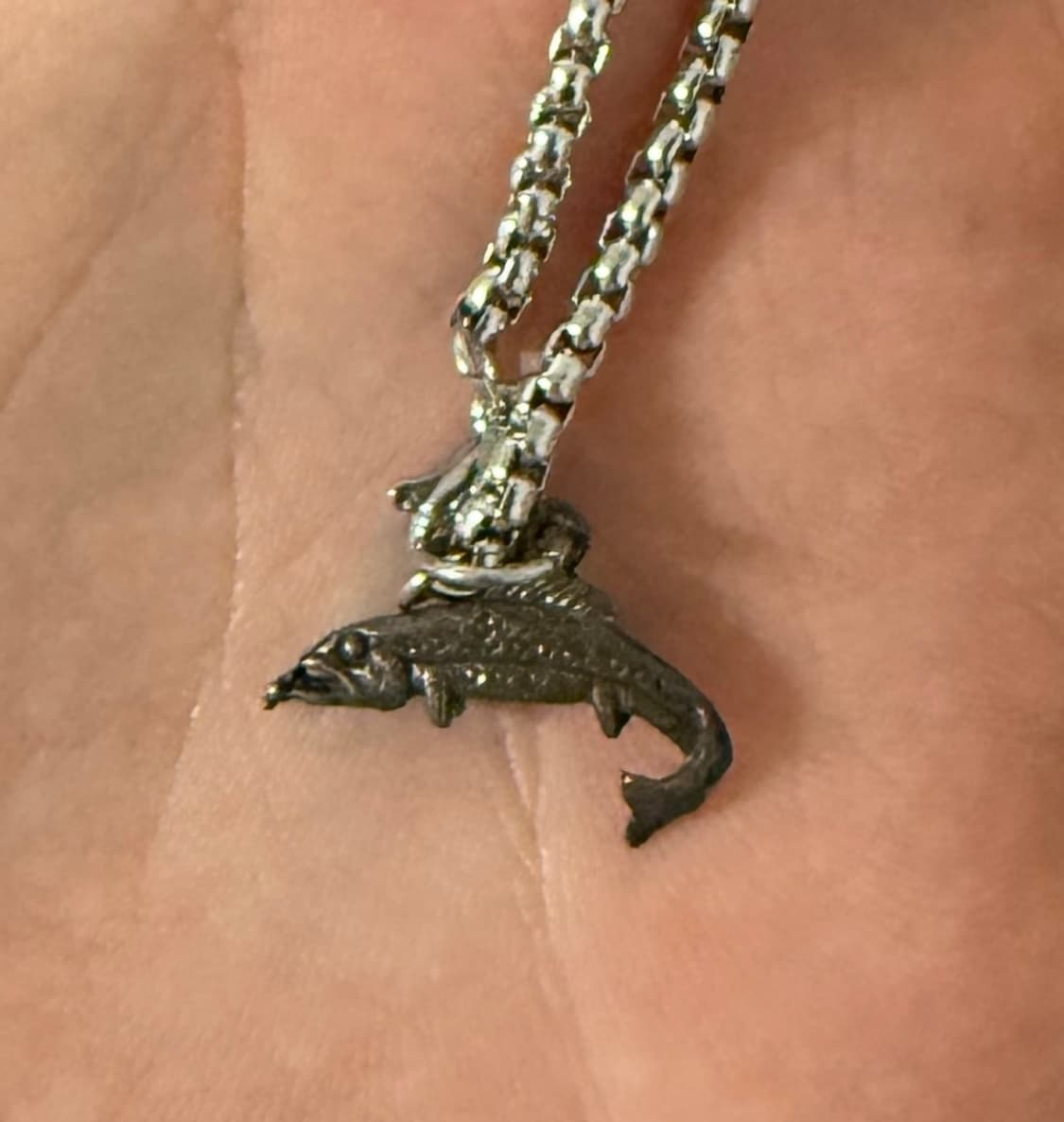 빈티지 나바호 실버 송어 팬던트, 체인 상품이미지1